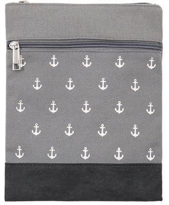 Leoberg Crossbag Tasche in verschiedenen Farben und Designs - Schultertasche aus Baumwolle in 302171-Grau-9