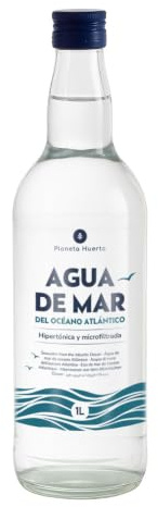 PLANETA HUERTO | Agua de Mar 1L Microfiltrada 100% Pura Procedente del Mar Mediterráneo - Agua de Mar para Beber Hipertónica - Agua de Mar Nutrientes esenciales intactos