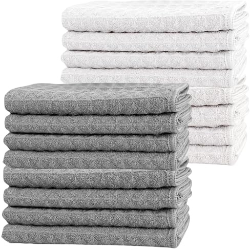 Behogan 16 Stück Mikrofasertücher, 30x30cm Barista Tuch Set, Geschirrspüllappen, Waschbares microfasertücher, spüllappen, Lappen küche, geschirrtücher microfaser, spültücher für Küche,Glas,Bad