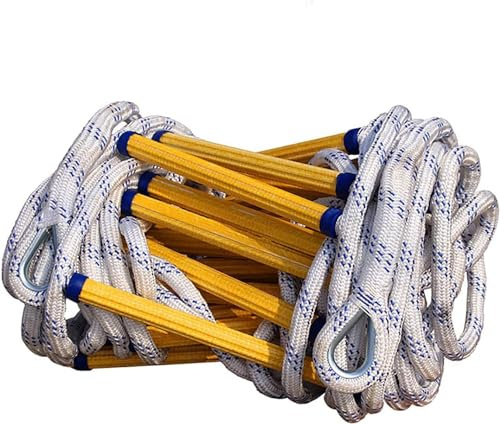 Scala a corda， Scala antincendio, scala di sicurezza antincendio in corda, scale di sicurezza antincendio con moschettoni, scale di sicurezza in nylon riutilizzabili for balconi(5m/16.4ft)