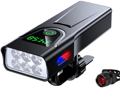 SLYHHZHMY Juego De Luces Delanteras Y Traseras para Bicicleta Luces Impermeables para Bicicleta con Batería Externa Integrada Equipo Esencial para Montar En Bicicleta por La Noche