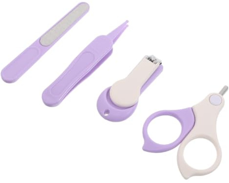 HEATSHAKING Kit Cortaúñas para Bebés Diseño Seguro y Acero Inoxidable, Set Compacto Tijeras para Cuidado de Uñas en Casa y Viajes