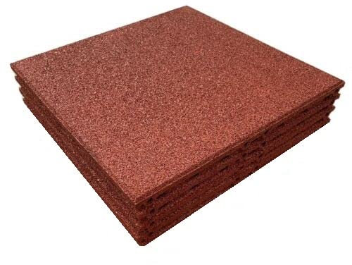 4x 30mm Red Rubber Safety Fall Protection Playground Tiles (Pack of 4)…