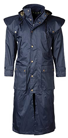 Rydale Men's Full Length Riding Coat Waterproof Long Horse Riding Jacket With Cape 2 Colours (as8, alpha, x_l, regular, regular, Dark Navy)