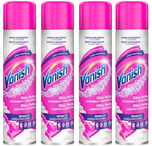 Vanish Quitamanchas Espuma Pretratante Alfombras y Tapicerías, pack de 4x 600ml