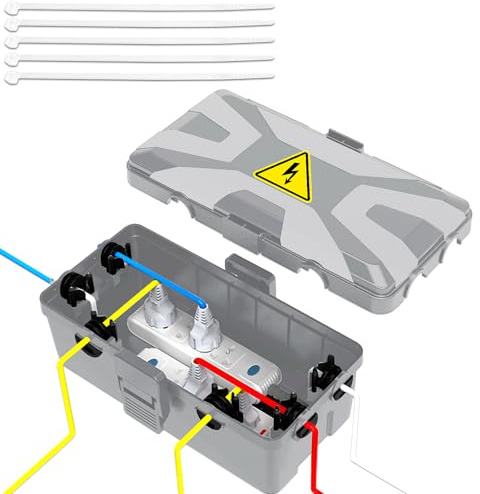 Outdoor Electric Box, IP54 Outdoor Socket, Waterproof, Outdoor Cable Box for Extension Cable, Garden Socket, Distribution Box, Outdoor Waterproof (Grey)