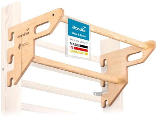 Skandika Vira Barre de traction en bois | Fabriquée en Allemagne, pour espalier à accrocher, sans percer ou visser | Barres de traction pour la maison, accessoires pour espaliers