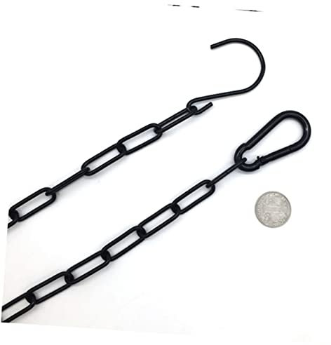 TOYANDONA 2sets Per Appendere Mangiatoia Fioriera Lanterna Da Catene Nere Da Gancio s e Moschettone Resistente e Durevole