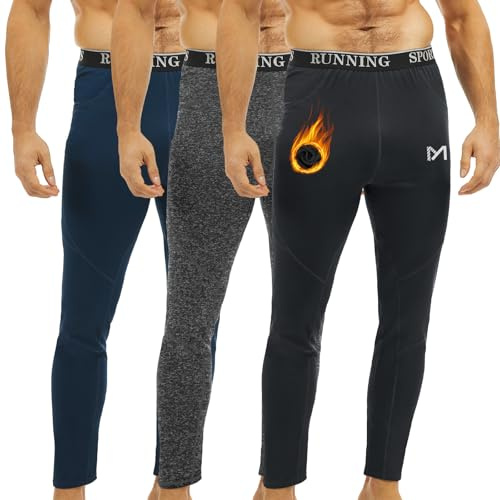 MEETYOO Pantalon Thermique Homme Legging Homme Thermique Pantalon Cuissard Long Hiver pour Sport,Randonnée,Vélo,2/3 Pack