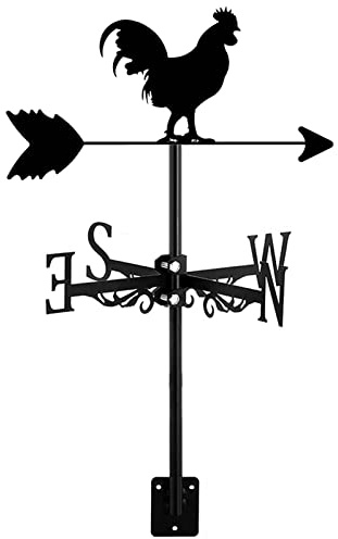 Adorno de Metal con Forma de Gallo, Veleta para Techo, decoración de Exterior para cobertizo, jardín, Patio, Estilo 13 (Estilo 7)