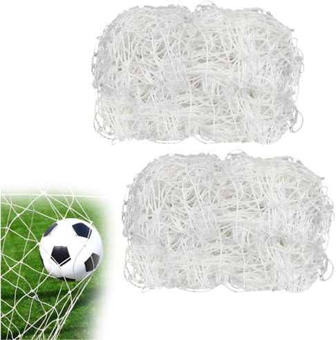 2 Pezzi Rete per Porte Da Calcio: 3x2 Metri Reti Di Ricambio per Porta Da Calcio, Portatili E Durevoli, Porta Sostituzione Della Rete Sportiva Di Calcios per Allenamento Partita Di Sport