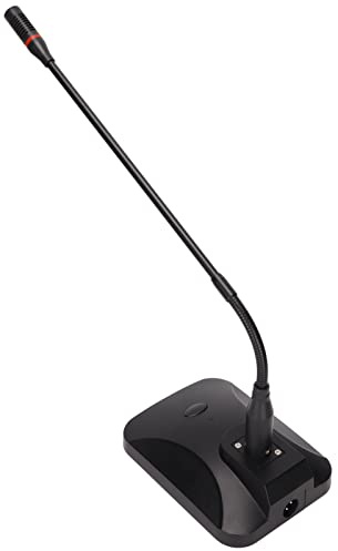 Omquot Microfono a collo di cigno regolabile con cavo, con cancellazione del rumore, per conferenze, ABS + metallo, nero, 1 pezzo