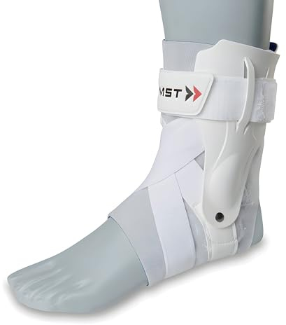 Zamst A2-DX Ankle - Cavigliera Regolabile Protezioni Laterali, Distorsioni Gravi Grado III, Instabilità e Lesioni Articolazione - Tutore Caviglia vestibilità Anatomica (Taglia S - Destra - Bianca)