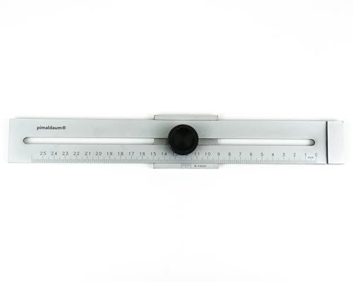 PIMALDAUM® Präzisions-Streichmaß, Anreißmessschieber, Markierungslehre, nach DIN 2275, zum genauen Anzeichnen und Anreißen von Markierungen und Hilfslinien (Metall, 250 mm)