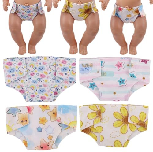 EIHI Puppen Zubehör, Puppenwindeln für Baby Puppen, Zubehör für Puppen 30-43 cm, 4 Stück