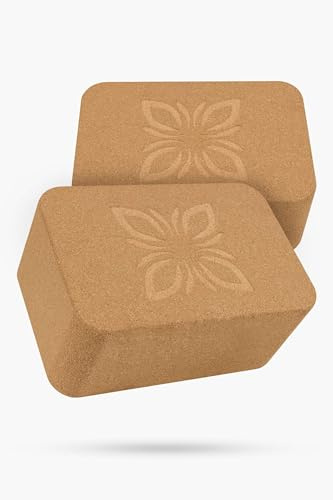 OMNANA® RAISE™ Yoga Block Kork 2er Set – Yogablock rutschfest & stabil – Nachhaltige Yogablöcke für Anfänger & Fortgeschrittene – Perfektes Yoga Zubehör
