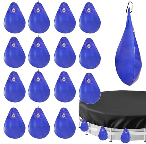 Pool Cover Weights 16-Pack, Water Bags w/Hooks for Above Ground Pool Cover