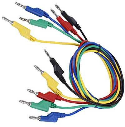 5pcs P1036 Cavo Banana Cavo Banana Sonde di Prove di Prova dei Cavi di Prova di Test A Alta Tensione Ad Alta Tensione Testa A Doppia Testa 1 M 4 Mm Lead di Test del A Tappo per Circuito Elettrico