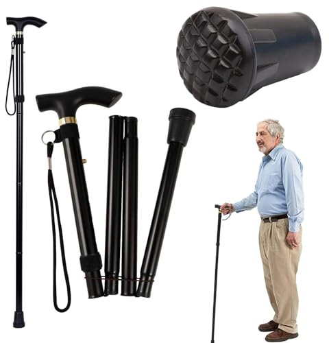 Faltbare Stöcke für Senioren,Gehstock Klappbar,Höhenverstellbar Gehstock,Gehstöcke für ältere Menschen,Gehstockes Faltbar,Bergstock Spazierstock Wanderstock rutschfest Leicht Unisex Gehstocke