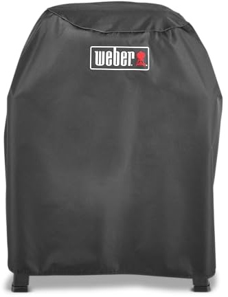 Weber Premium Grill Cover for Lumin with Stand – Breathable, UV and Water-Resistant, Wind and Weather Protection with Velcro Fastening – Black (3401289)