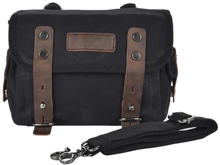 Générique Sacoche de Selle en Toile cirée pour Moto - Sacoche arrière étanche pour vélo avec Boucle à Noyau en métal, Sac latéral de Motoo rétro Haute résistance pour, Moto ATV, 0,65 kg