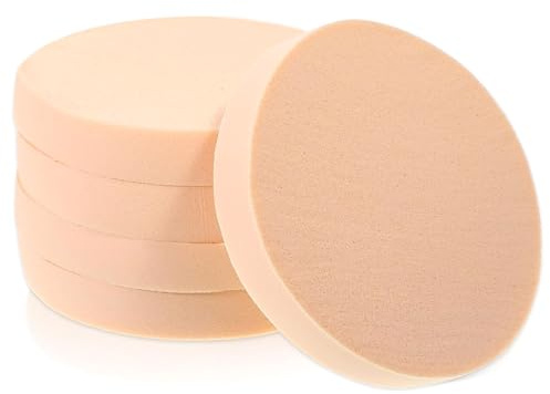 5 st rund makeupsvamp, mjuk latex makeupsvamp för alla hudtyper platt kosmetiskt verktyg för torr och våt användning