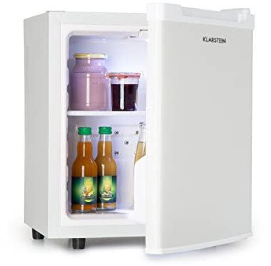 Klarstein Silent Cool Minibar Minikühlschrank Mini Snacks- und Getränkekühlschrank (2 Etagen, 4,5-15°C stufenlos, Temperaturregler, 30 Liter, 24dB leiser Betrieb, platzsparend) weiß