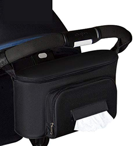 Camidy Kinderwagen Organizer Tasche Abnehmbare Tasche mit Getränkehaltern Und Taschentuch für Kinderwagen Kinderwagen Hängen Essentials Caddy Aufbewahrungstasche