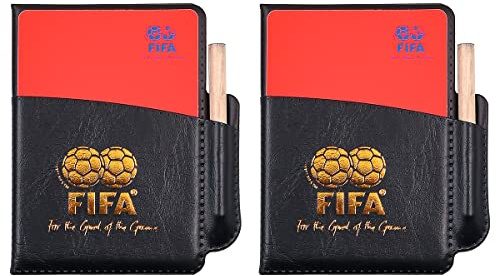 Hsthe Sea 2 uds., Juego de Tarjetas de árbitro Deportivo de fútbol, Tarjeta roja PCV, Tarjeta Amarilla con bolígrafo para fútbol, Baloncesto, Deportes Escolares