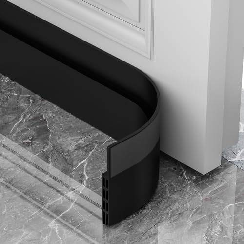 AOTUAO Boudin de Porte Isolant Froid, 100 X 5 CM Bas de Porte Isolant anti Froid, Idéal pour Anti le Bruit Humidité Poussière Cafard Insectes (Noir)