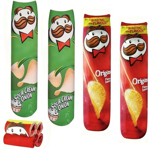 XIMEY Lustige Socken, 2 Paar Fun Socks Damen, Verrückte Witzig Herren, Funny Odd Socks, Bunte, 40 cm (SP)