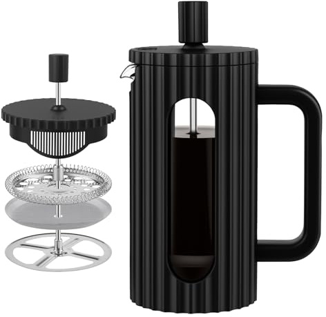 wedrink French Press 350ml/12oz Edelstahl Doppelwandig Isoliert, Kaffeepresse 2 Tassen mit Edelstahlfilter, Kaffeezubereiter für Tee Kaffee, BPA-frei für Zuhause Büro Reise