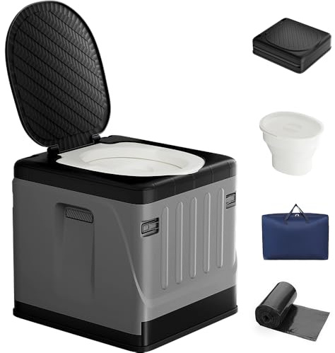 Portable Camping Toilets for Adults - Extra Large Travel Porta Potty with InnerPotty and Carry Bag, 400lbs Load Camp Toilet for Car, Hiking, RV, Beach, Indoor, Outdoor