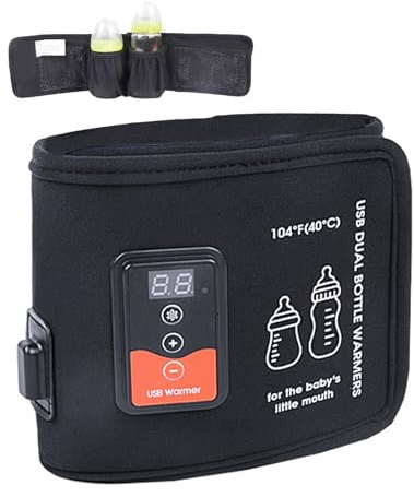 para calentador de botellas, calentador de botellas doble, cubierta de aislamiento USB, termostático, portátil, doble, hogar, familia, viajes