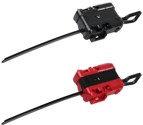 BaZuyunMd Juego de 2 peonzas lanzador, juego de 2 unidades Turbo Starter con Ripcord, compatible con Beyblade X Series, para peonzas rápidas (negro, rojo)