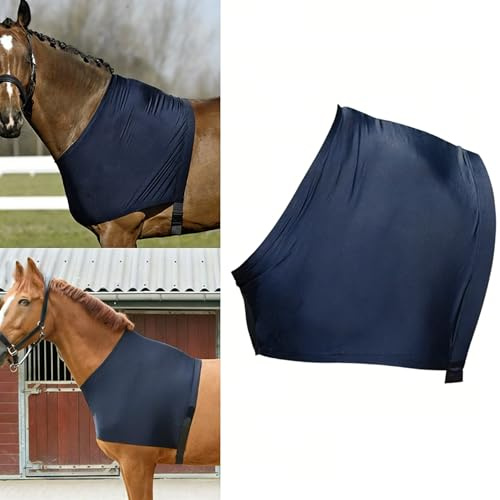 MoSundi Chaleco protector de hombro para caballo, de elastano de alta elasticidad, protector de pecho que evita rozaduras debajo de la manta, entrenamiento de equitación, color negro, talla L