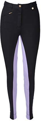 Discount Accessoires pour Animaux de Compagnie Dames Équitation Jodhpurs Jods Pantalon Noir Clair Violet dans Vêtements Équestres Doux Extensible Jodphurs, Violet, 20/38