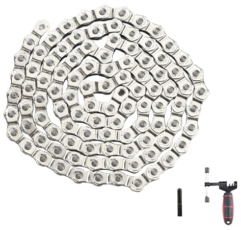 WEEROCK KMC BMX Single Speed Bike Chain 1 Speed Half Link High Strength Bicycle Chains 1/2 x 1/8 x 100/114 Links