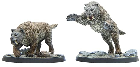 Modiphius: The Elder Scrolls: Call to Arms: Sabre Cats - 2 Miniatures, 32mm Multi-Part Resin Unpainted Figures, Tabletop RPG, Scenic Bases
