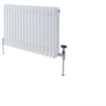 Milano Windsor White Cast Iron Style Horizontal Triple Column Radiator - 500mm x 785mm