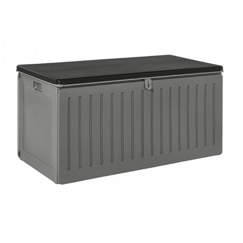 Grindi - Gartenbox Kissenbox Auflagenbox - Cygnus - Dunkelgrau, 270 Liter, 109x51x55 cm - Wassersichere Outdoor Paketbox, Gartenschrank & Truhe, wetterfest für Balkon, Gartenhaus, Geräteschuppen