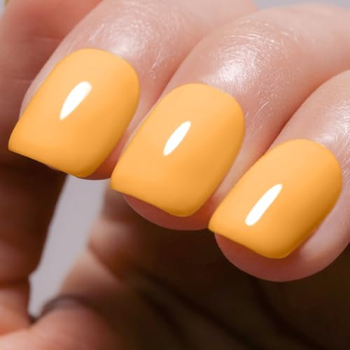 Imtiti Gel Nail Polish, 1Pcs 15ml Yellow Color Gel Polish Soak Off LED Nail Polish Gel Nail Art Design Manicure Salon DIY at Home