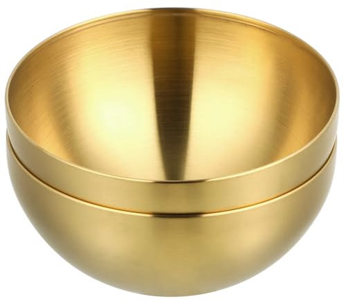 TOPBATHY Bol En Acier Inoxydable Doré 12 Cm Ensemble De 4 Bols Polyvalents Pour Salade Riz Fruits Et Desserts Ustensiles De Cuisine Empilables Pour Usage Domestique