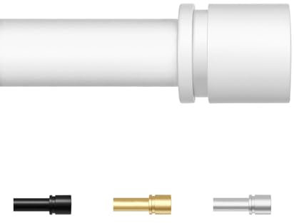 HOTOZON Gardinenstange Weiß 81-218 cm, Vorhangstange 25 mm Durchmesser, Gardinenstange Ausziehbar mit Kappenknäufen mit Halterungen, Gardinenstangen für Schlafzimmer, Wohnzimmer oder Küche