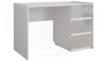 Vicco Tavolo da toilette Marla, Bianco lucido, 120 cm con 3 cassetti