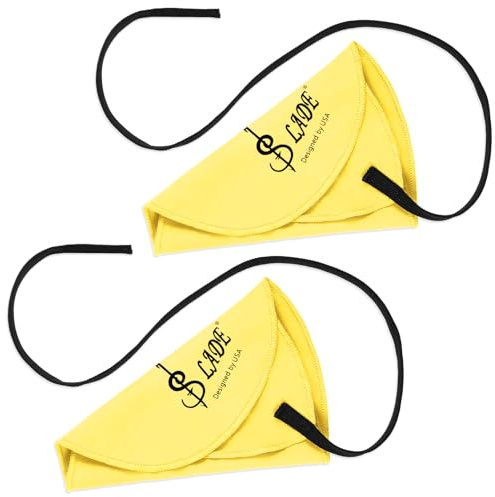 Flute Cleaning Cloth 2 Pieces Clarinet Swab Cloth Cleaner Clarinet Cleaning Cloths Fit Inside Tube Suitable for Clarinets Piccolo Flute Sax Saxophone (Yellow)