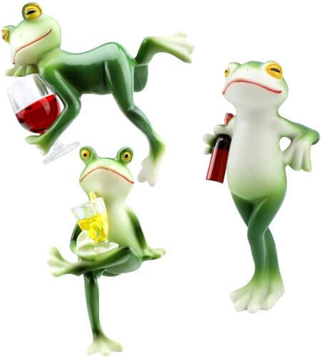 Lovin Product Mini Porte-Pot Fées Grenouille, Lot 3 Figurines Résine Jardin | Déco Amusante pour Pots, Jardin, Résine Durable, Cadeau pour Femmes & Amateurs de Plantes, Ornements Extérieurs