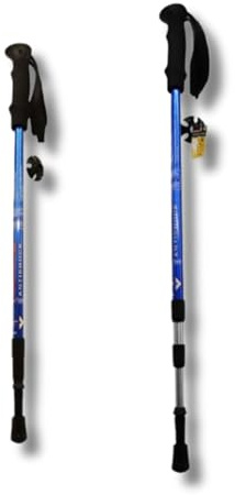 Weida | Bastones Extensibles de Aluminio de Senderismo 2 Unidades | Plegables y Ligeros | Empuñadura de Goma Antideslizante | Correa Ajustable | 3 Longitudes Regulables | 65 cm a 152 cm