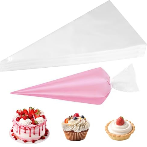 DGN 100 Piezas Mangas Pasteleras Desechables, 50x26 cm Saco Pasteleiro, Manga Pastelera Desechable Grande Piping Bags para Decorar Pasteles, Galletas, Tartas, Chocolate y Repostería Casera