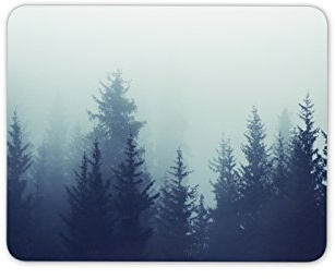 Destination Vinyl Ltd Misty Forest Mouse Mat Pad - Forrest Trees Foggy Winter Gift PC Computer #8502